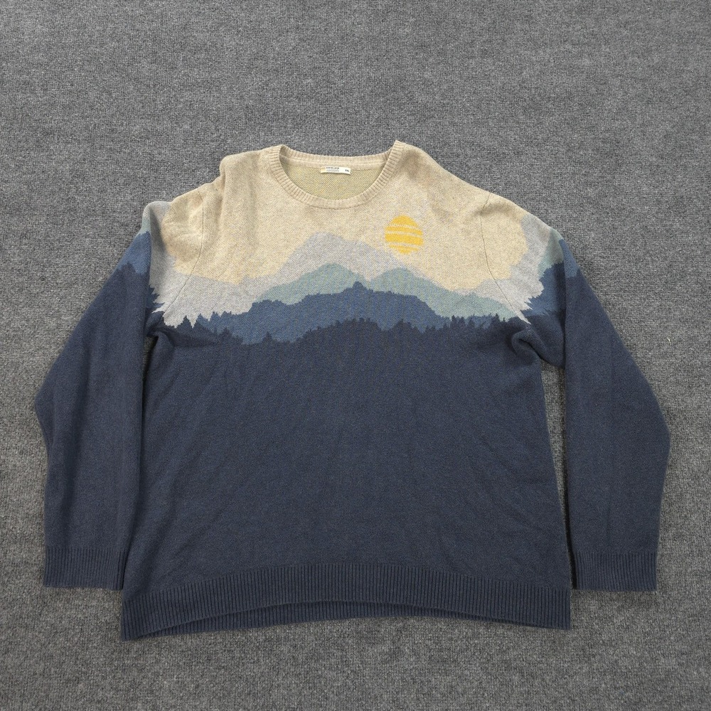 Marine Layer Sweater Mens 2XL Blue Archive Palpana Scenic Crew Knit Pullover
